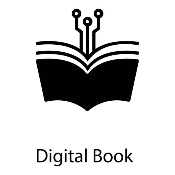 Design Solido Vettoriale Del Libro Digitale — Vettoriale Stock