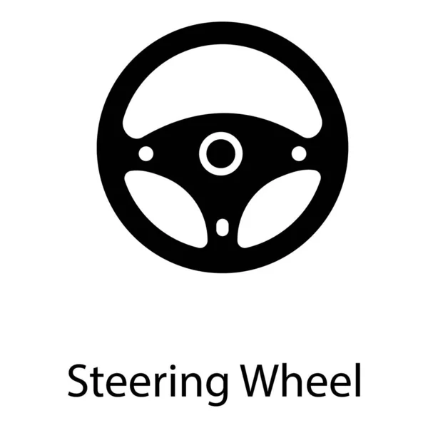 Glyph Steering Wheel Vector Design — Stock Vector