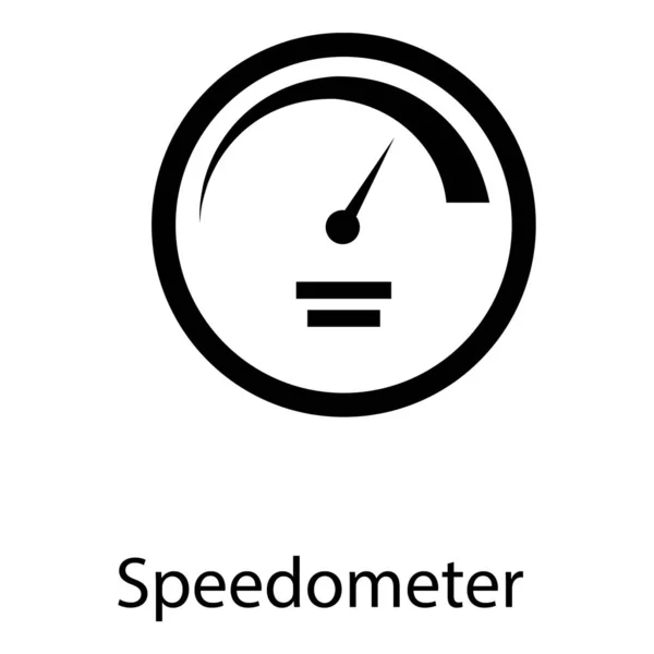 Solid Speedometer Vector Icon Design — Stock Vector