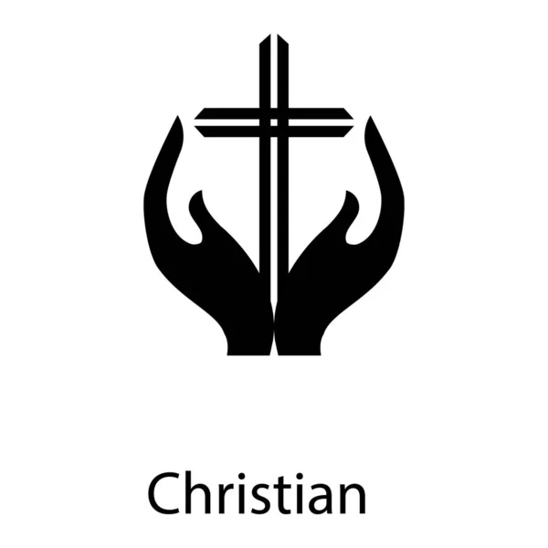 Desenho Vetorial Preenchido Símbolo Cristianismo —  Vetores de Stock