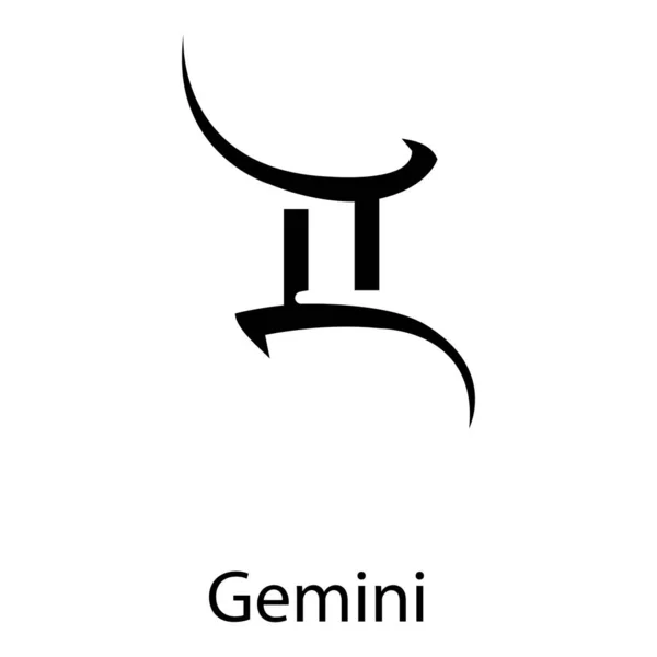 Gemini Teken Vector Solide Ontwerp — Stockvector