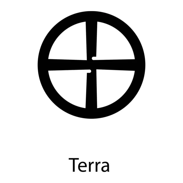 Fylld Design Terra Emblem — Stock vektor