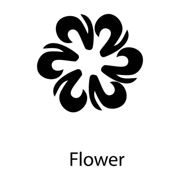 Blumen Design Vektor Glyphen Stil — Stockvektor
