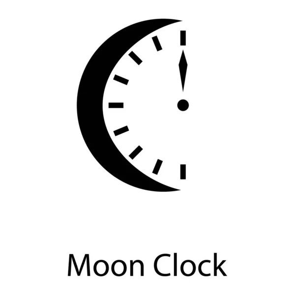 Conception Remplie Vecteur Horloge Lune — Image vectorielle