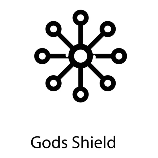 Götter Schild Vektor Solides Design — Stockvektor