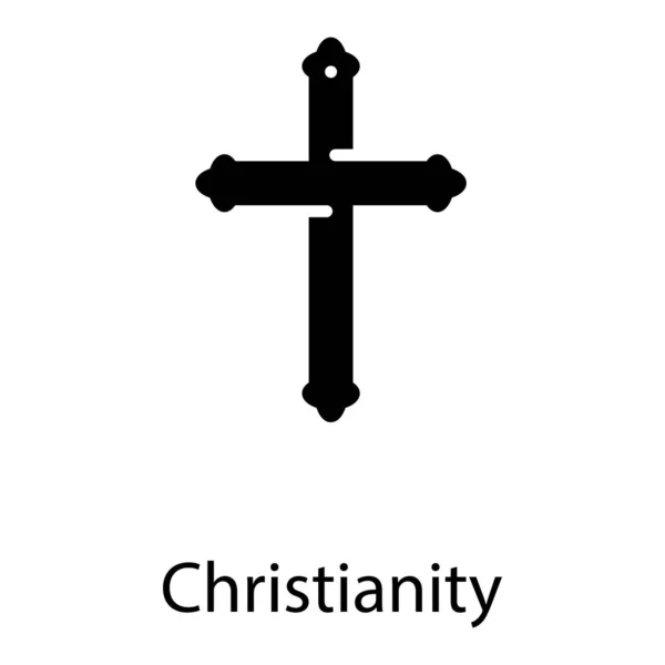 Wypełniony Wektor Projekt Symbolu Chrześcijaństwa — Wektor stockowy