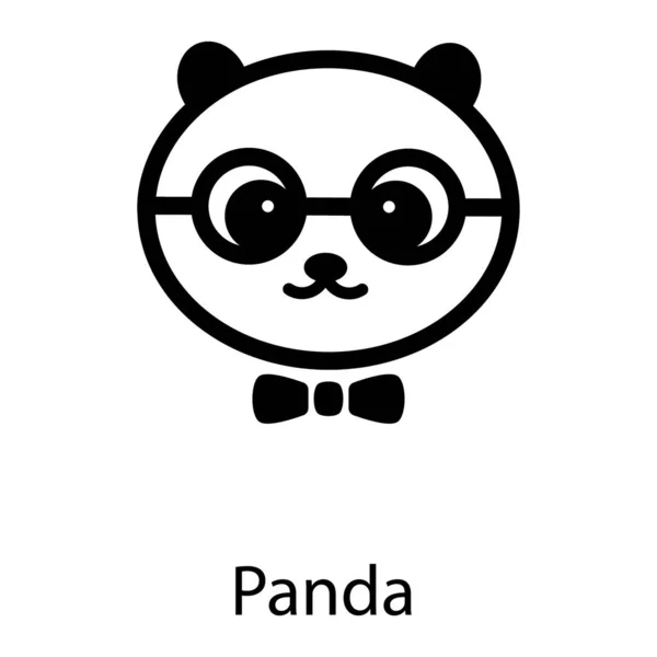 Gefüllte Gestaltung Des Panda Symbols — Stockvektor