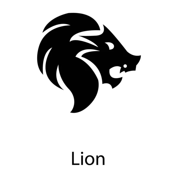 Conception Vectorielle Lion Dans Style Solide — Image vectorielle