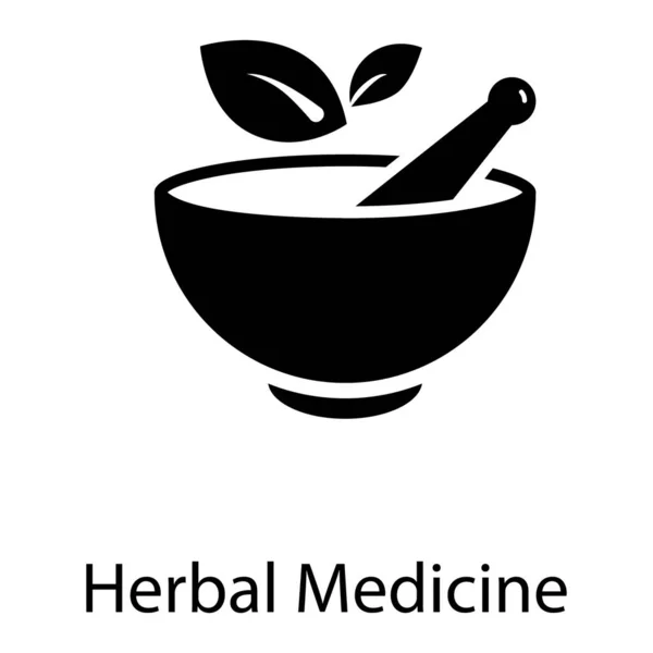 Medicina Herbal Vector Diseño Sólido — Vector de stock