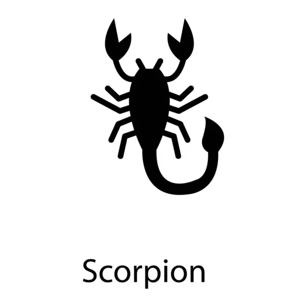 Scorpion Gevuld Vector Witte Achtergrond — Stockvector