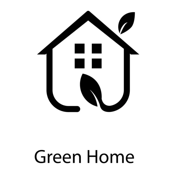 Projeto Sólido Vetor Casa Verde — Vetor de Stock