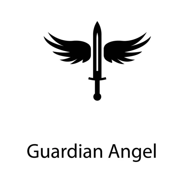 Guardian Angel Vector Solid Design — Stock Vector