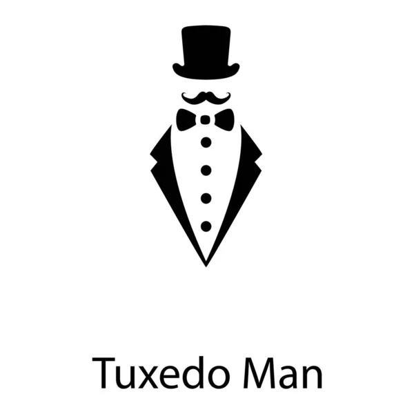 Design Tuxedo Man Vector White Background — Stock Vector