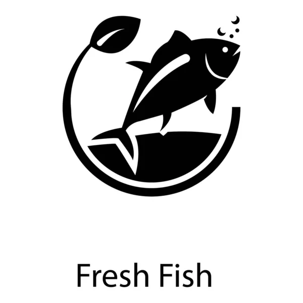 Frischer Fisch Vektor Auf Weißem Hintergrund — Stockvektor