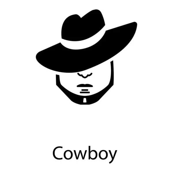 Solid Cowboy Vector Solid Design — Stock Vector