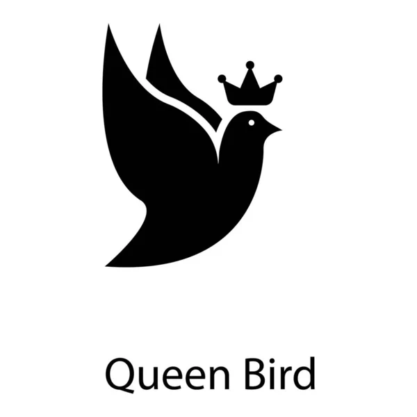 Królowa Ptak Wektor Białym Tle — Wektor stockowy