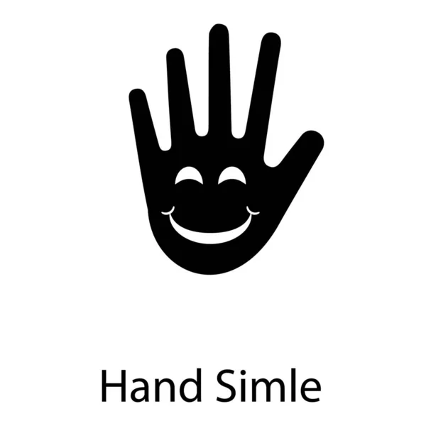 Σχεδίαση Χαμόγελο Χεριού Στην Εμφάνιση Χειρονομία Χεριού — Διανυσματικό Αρχείο