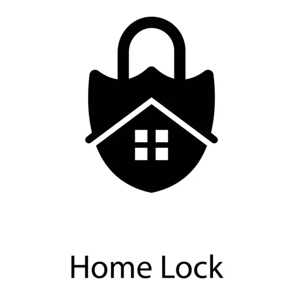 Home Lock Vector Effen Stijl — Stockvector