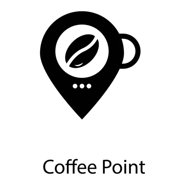 Symbol Für Kaffee Location Pin Coffee Point Design Auf Weißem — Stockvektor