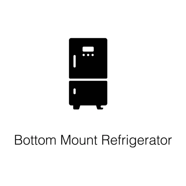 Untere Montage Kühlschrank Glyphen Symbol Vektor — Stockvektor