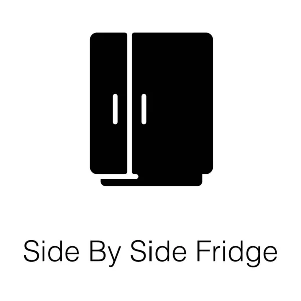 Εικονίδιο Γλύφου Ψυγείου Πλευρικής Πόρτας — Διανυσματικό Αρχείο