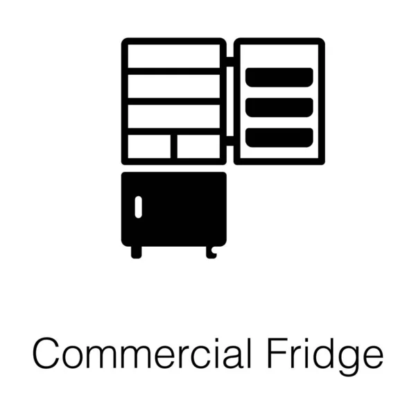 Kommerzielle Anzeige Kühlschrank Gefüllt Symbol Vektor — Stockvektor