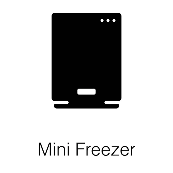 Icono Mini Nevera Diseño Sólido — Archivo Imágenes Vectoriales