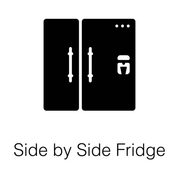 Seite Tür Kühlschrank Glyphen Symbol — Stockvektor
