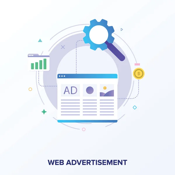 Web Advertisement Vector Flat Illustration Design — Stock Vector