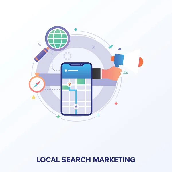 Lokalna Grafika Marketingowa Wyszukiwarce — Wektor stockowy