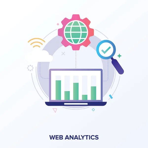 Web Analytics Online Design Vetorial — Vetor de Stock