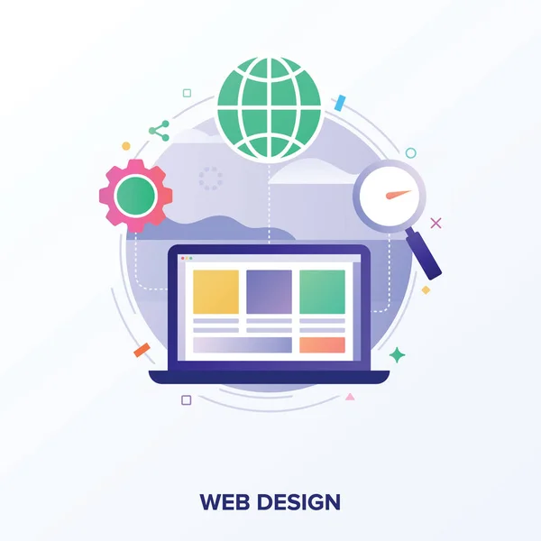 Web Design Vetorial Ilustração Plana — Vetor de Stock