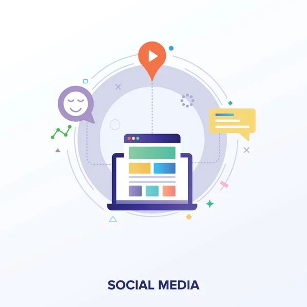 Social Media Vector White Background — Stock Vector