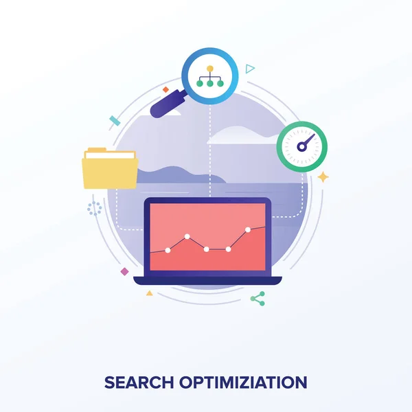 Sök Optimerings Vektor Vit Bakgrund — Stock vektor