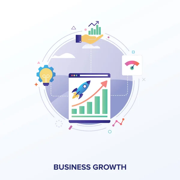 Vetor Crescimento Negócio Fundo Branco —  Vetores de Stock