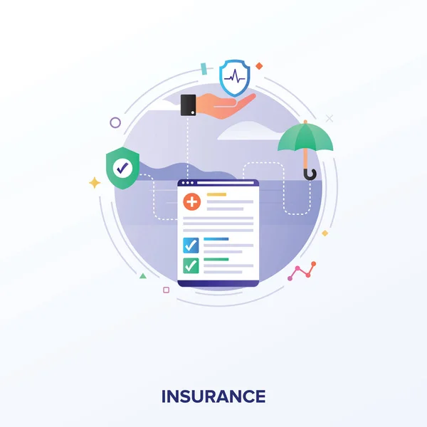 Online Business Insurance Vector Design — Stock Vector