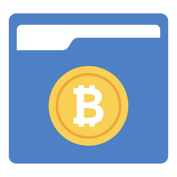 Płaski Bitcoin Projekt Wektora Folderu — Wektor stockowy