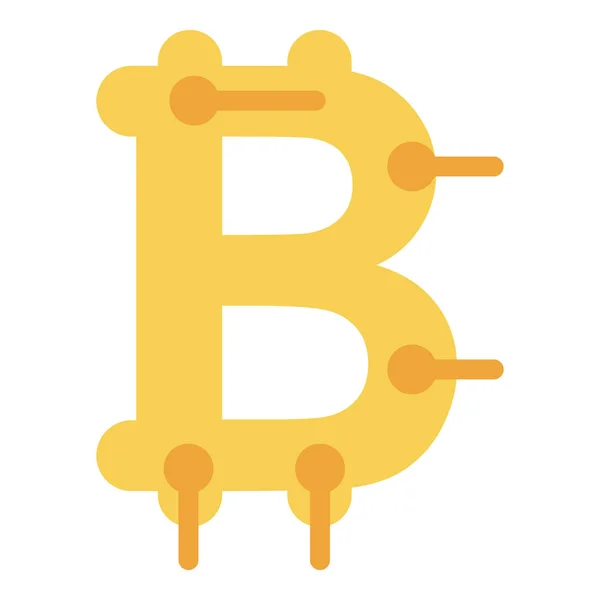 Bitcoin Valuta Vektor Lapos Kialakítás — Stock Vector