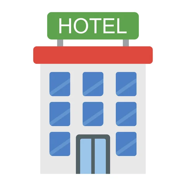 Hotel Gebouw Vector Plat Ontwerp — Stockvector