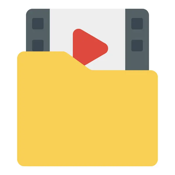 Video Folder Vector Plat Ontwerp — Stockvector