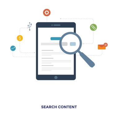 Arama içeriğinin düz simgesi