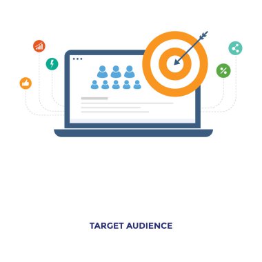 Hedef pazarın düz simgesi 