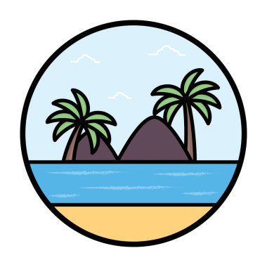 Doğal ada vektör düz tasarım 