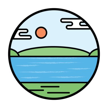 Düz seaview vektör simgesi tasarımı 