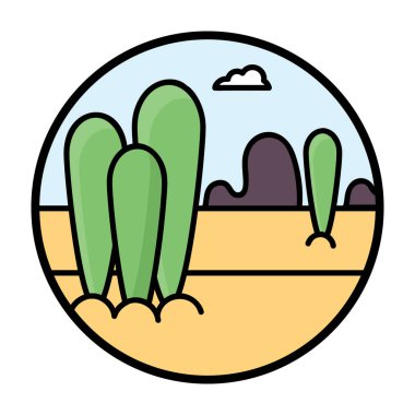 Çiftlik alanları vektör düz tasarım 