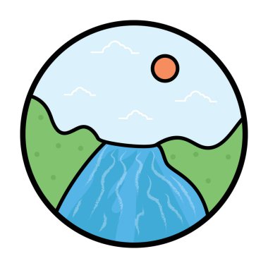 Düz göl vektör simgesi tasarımı 