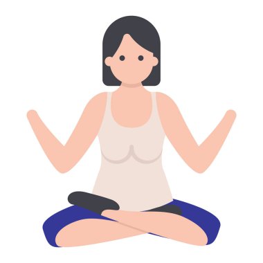 Düz tasarımda yoga simgesi 