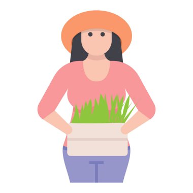 Düz tasarımkadın bahçıvan simgesi.