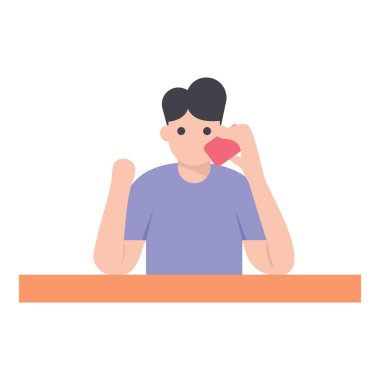 Telefon konuşma simgesinin düz tasarımı.