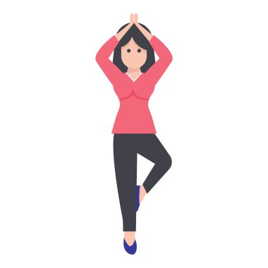 Düz tasarımda yoga simgesi 